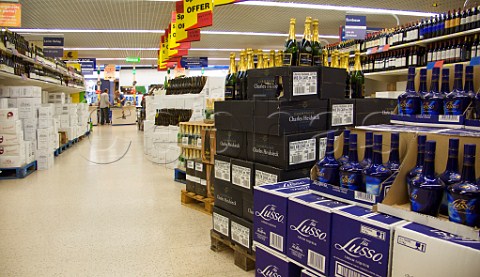 One of the many wine and beer supermarkets in   Calais NordPasdeCalais France