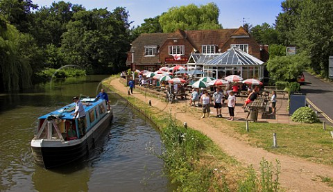 The Anchor Public House on the River Wey Navigation   canal at Pyrford Surrey