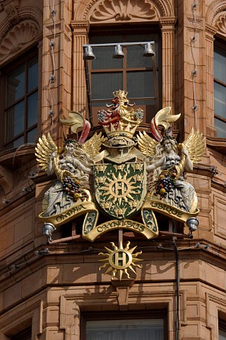 Coat of Arms outside Harrods department store   Knightsbridge London