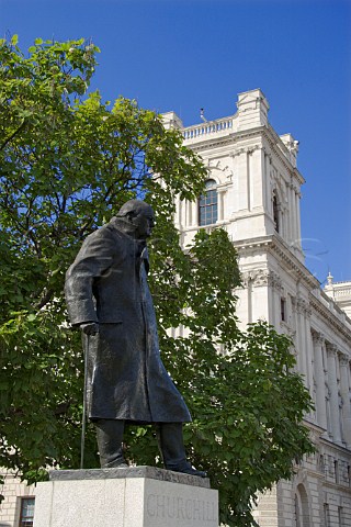 Statue of Sir Winston Churchill in Parliament   Square London
