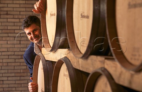 Piero Mastroberardino in his barrel  cellar   Atripalda Campania Italy