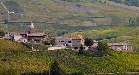 Village of StVrand surrounded by vineyards   SaneetLoire France StVran  Mconnais    Beaujolais