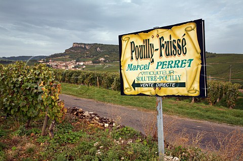 Sign for winery of Marcel Perret at SolutrPouilly   SaneetLoire France    PouillyFuiss    Mconnais