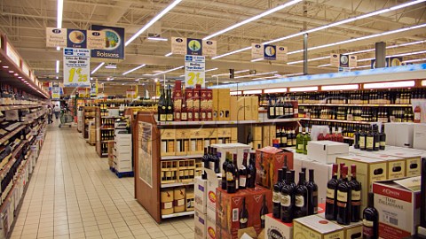 Wine section of Cora supermarket Colmar HautRhin   France  Alsace