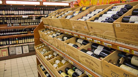 Wine section of Cora supermarket Colmar HautRhin France  Alsace