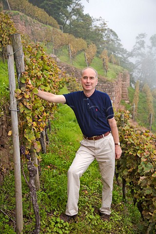 Alain BeydonSchlumberger of Domaines Schlumberger   in their Kitterl Grand Cru vineyard Guebwiller   HautRhin France  Alsace