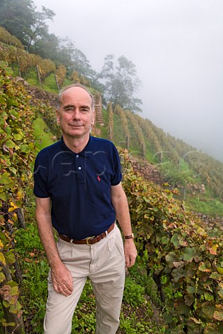 Alain BeydonSchlumberger of Domaines Schlumberger   in their Kitterl Grand Cru vineyard Guebwiller   HautRhin France  Alsace