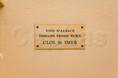 Sign outside Domaine Ernest Burn Gueberschwihr   HautRhin France  Alsace