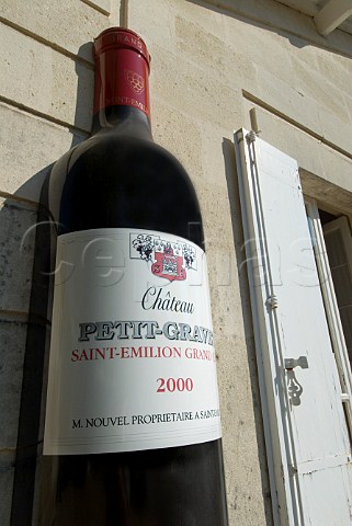 Large display bottle outside Chteau PetitGravet   Stmilion Gironde France