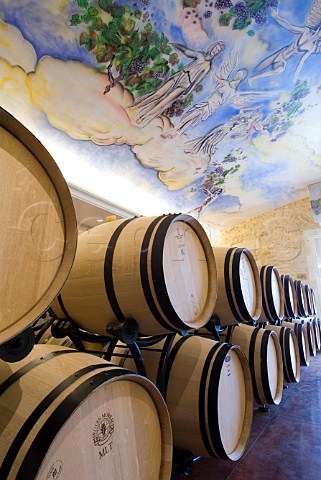 The barrel cellar with mural ceiling at Chteau   Quinault LEnclos Libourne Gironde  France    Saintmilion Bordeaux