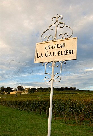 Sign by vineyard of Chteau La Gaffelire   Saintmilion Gironde France Stmilion    Bordeaux