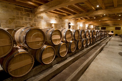 Barrel cellar at Chteau CanonLaGaffelire   Saintmilion Gironde France  Stmilion    Bordeaux