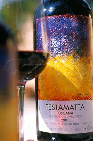 Bottle of Bibi Graetz Testamatta wine Fiesole Tuscany Italy  Chianti Colli Fiorentini