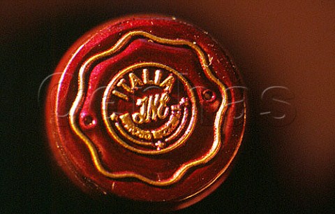 Capsule on bottle of Podere Forte wine Castiglione dOrcia Tuscany Italy    Val di Cornia