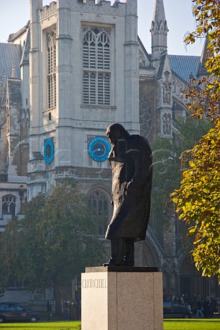 Statue of Sir Winston Churchill in Parliament Square London