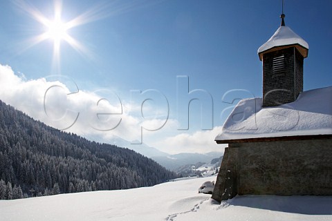 Chapel by the Col des Annes in the Chaine des Aravis  Le GrandBornand HauteSavoie France