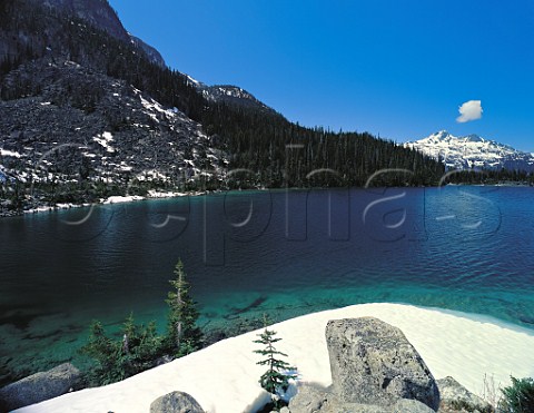 Upper Joffre Lake in spring Joffre Lakes Provincial Park British Columbia Canada