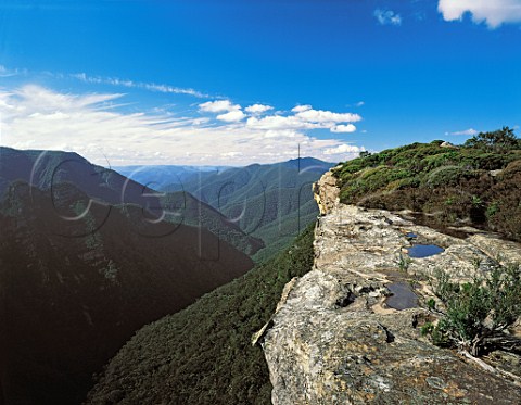 Lookout over valley in Kanangra Boyd national Park New South Wales Australia