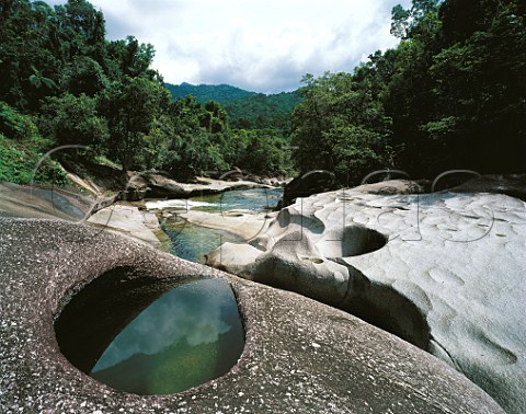 Babinda Creek flowing through eroded granite near the town of Babinda in northern Queensland Australia