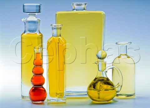 Glass bottles of edible oils