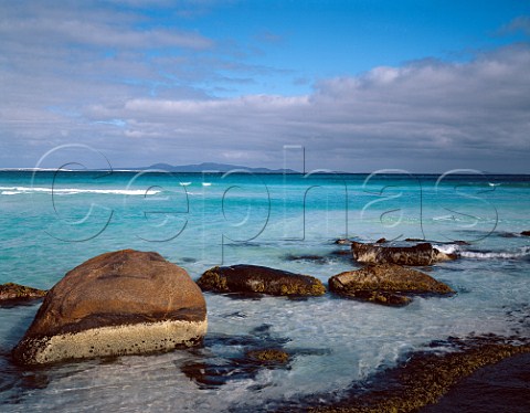 Turquoise water and granite coastline of Yokinup Bay in Cape Arid National Park Western Australia