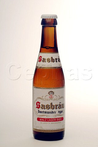 Bottle of Sasbru Dortmunder beer Belgium