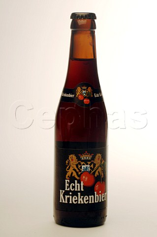 Bottle of Echt Kriekenbier beer Belgium