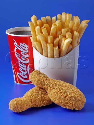 Drumsticks chips and coke