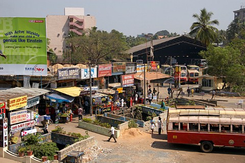 General stores surrounding the bus station at Thiruvananthapuram Trivandrum Kerala India