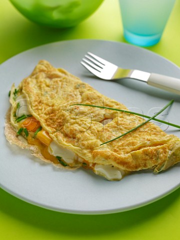 Smoked salmon and cheese omelette