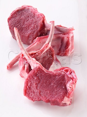 Raw lamb chops