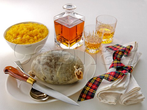 Haggis with bashed neeps and whiskey