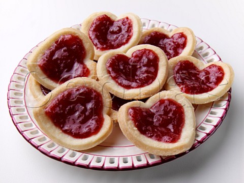 Heart shaped jam tarts