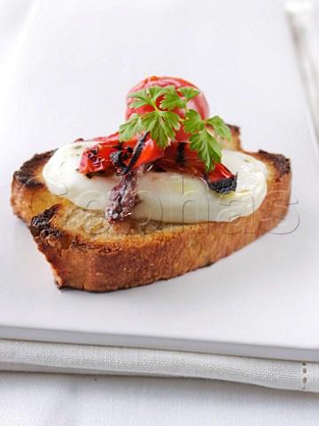 Anchovy and mozzarella bruschetta