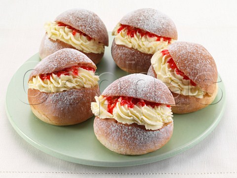 Devon split buns with jam and cream