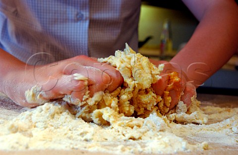 Kneading dough to make pastry