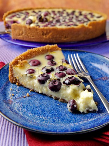 Blueberry and lemon cheesecake