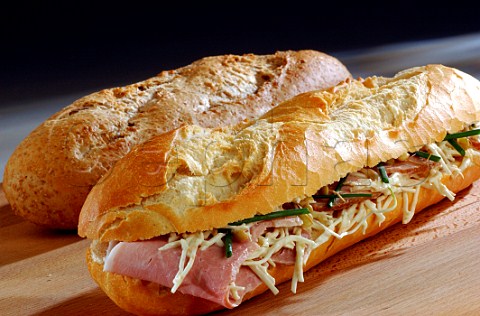 Ham and grated celeriac in baguette