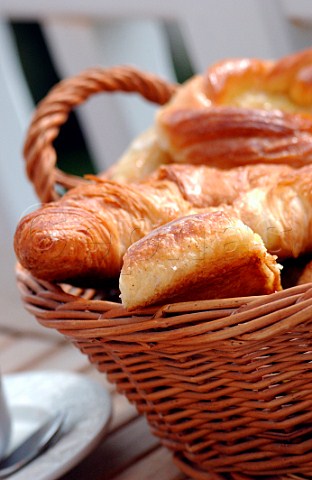 Croissants in a basket