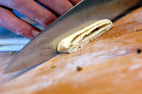 Making Bladerdeegkoekjes Dutch puff pastry biscuits