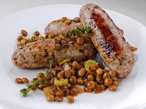 Toulouse Sausages with Puy Lentils