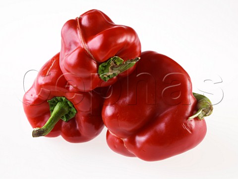 Misshapen red bell peppers