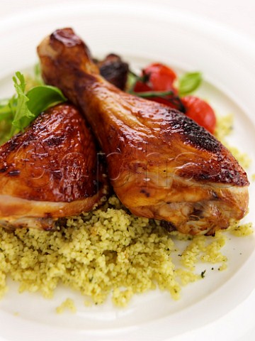 Chicken drumsticks with couscous