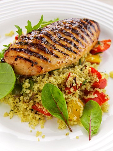 Grilled chicken breast with couscous