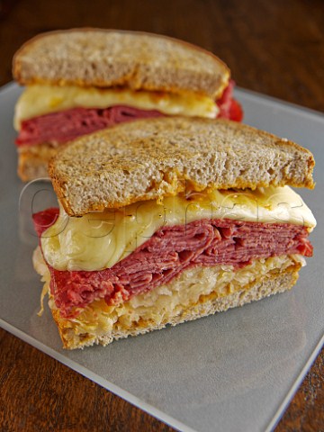 Salt beef reuben sandwich