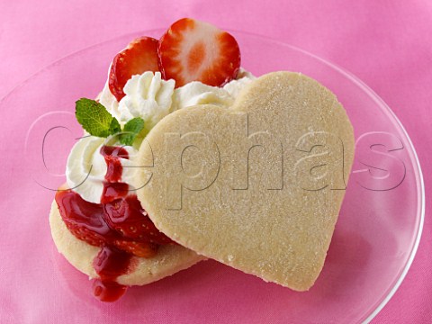Valentine strawberry shortcake