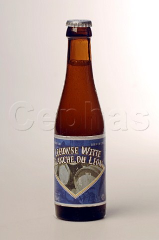 Bottle of Leeuwse Witte Blanche du Lion beer Affligem Belgium