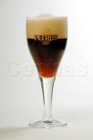 Glass of Petrus Oud Bruin sour ale BavikDe Brabandere Belgium