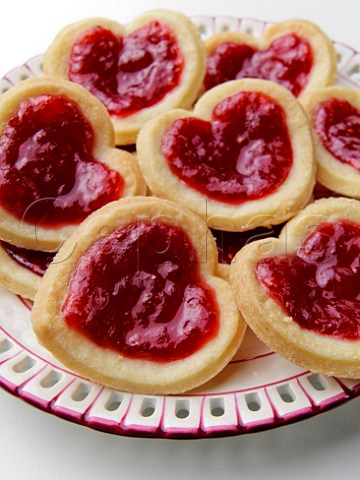Heart shaped jam tarts