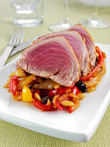 Plate of tuna caponata